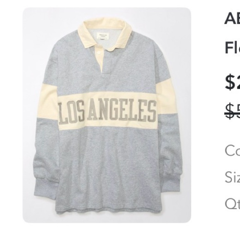 AE oversized LA polo fleece sweatshirt